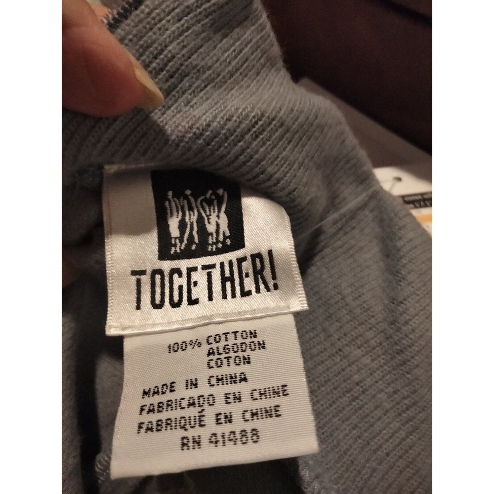 Together Blue Cotton Embroidered Turtle Neck Sweater Women Size Medium - Picture 6 of 8